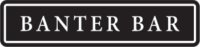 Banter Bar Logo - Text that reads "banter bar" in a rectangular black and white box
