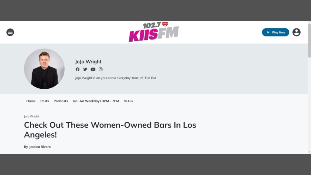 Banter Bar Press Image - Woman Owned Bars Los Angeles on Kiss FM Website